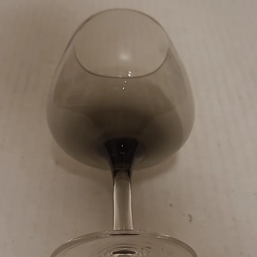 Beautiful Set of 6 Smoke Gray Stemware